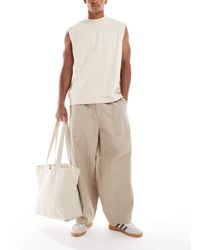Cotton On - Pantalones De Corte Globo Holgado De Lino De -Blanco - Lyst