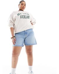 ASOS - Pantalones Cortos Vaqueros Dad Con Lavado De Asos Design Curve - Lyst