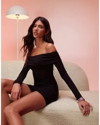 Oh Polly - Oriana Modal Off Shoulder Mini Dress - Lyst