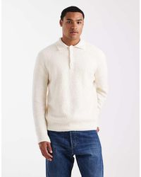 Only & Sons - Relaxed Fit Fisherman Knit Polo Jumper - Lyst