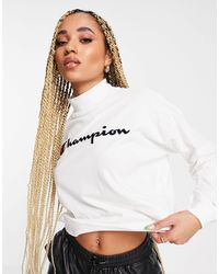 champion boxy high neck sweatshirt in red