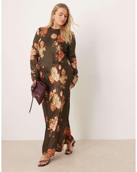 ASOS - Asos design curve – maxi-schlupfkleid aus mattem satin - Lyst