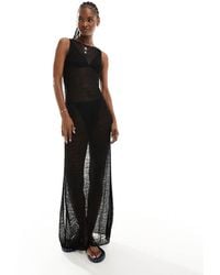 Weekday - Sylvie Sheer Pointelle Maxi Dress - Lyst