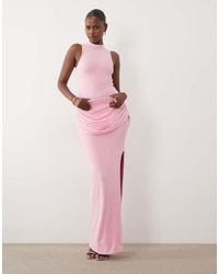 Wanderdoll - Gracie Sculpted Drape Detail Maxi Skirt - Lyst