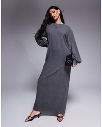 ASOS - Maxi Slouchy Super Soft Dress With Extreme Blouson Sleeve - Lyst