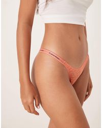 Calvin Klein - Icon Lace Dipped Thong - Lyst
