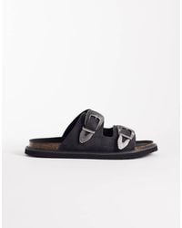ASOS - Two Strap Sandals With Western Buckles - Lyst