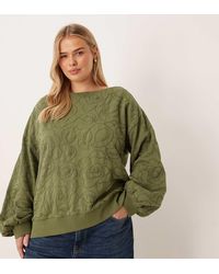 ASOS - Asos Design Curve Off Shoulder Sweatshirt With Embroidery Detail - Lyst