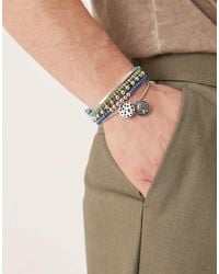 ASOS - – 5er-pack festival-armbänder mit mehrfarbigem kordel- und perlendesign - Lyst