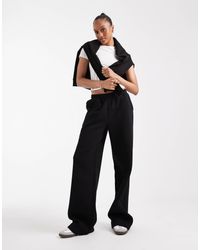 ASOS - Asos Design Tall Wide Leg Brushback Trackies - Lyst
