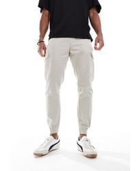 Brave Soul - Cotton Linen Blend Cargo Trousers - Lyst