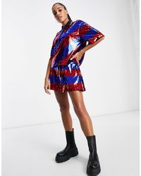 Tommy Hilfiger - Collections - gonna polo con paillettes a righe stile rugby - Lyst