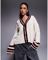 River Island - – strickjacke im cricket-stil - Lyst