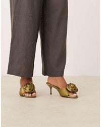 ASOS - Hush Corsage Detail Mid Heeled Mules - Lyst