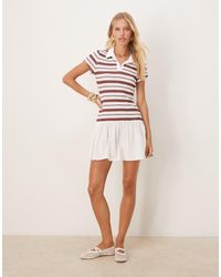 ASOS - Short Sleeve Polo Mini Dress With Poplin Skirt - Lyst