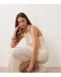 Vero Moda - Stretch Lace Halter Maxi Dress - Lyst