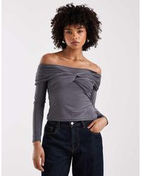 Collusion - Heavy Weight Off Shoulder Twist Top - Lyst