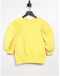 ONLY Sweatshirt With Volume Sleeve - Yellow