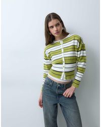 ASOS - Knitted Cardigan With Fitted Waist And Shoulder Pad Detail - Lyst