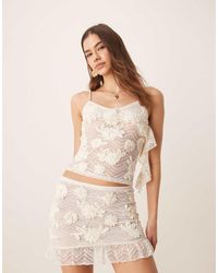 ASOS - Co-ord Applique Floral Detail Drape Cami Top - Lyst
