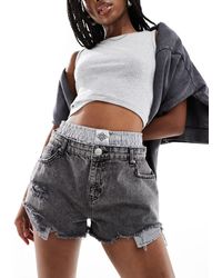 The Couture Club - Double Layer Boxer Denim Short - Lyst