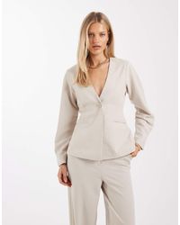 Pieces - Tailored Cinched Waist Blazer Co-ord - Lyst