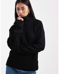 ASOS - Knitted Funnel Neck Jumper - Lyst