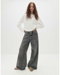 Pull&Bear - Jeans Met Wijde Pijpen En Lage Taille - Lyst