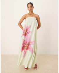 ASOS - – trägerloses maxikleid aus cupro - Lyst