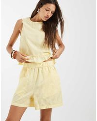 Pieces - High Waisted Shorts Co-ord - Lyst