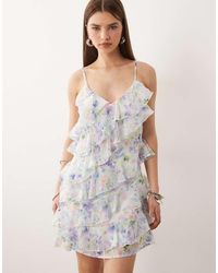 Vila - Ruffle Cami Mini Dress - Lyst