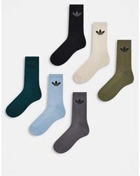 adidas Originals - Adicolor Trefoil 6 Pack Crew Socks - Lyst