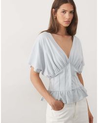 ASOS - Gathered Bust Top With Corset Waist - Lyst