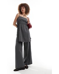 Reclaimed (vintage) - Pantalon ample élégant d'ensemble à fines rayures - Lyst