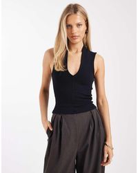 ASOS - Compact Cotton Plunge Top - Lyst