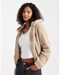 ONLY - Hooded Teddy Jacket - Lyst