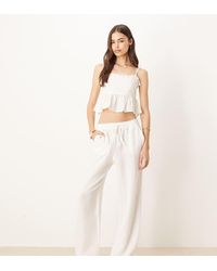 JDY Tall - Wide Leg Cheesecloth Trousers - Lyst