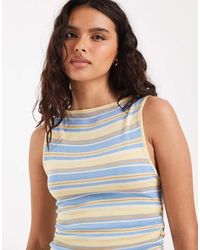 ASOS - Knitted Sheer Asymmetric Tank Top - Lyst