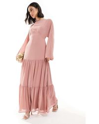 TFNC London - Bridesmaid Chiffon Maxi Dress With Tiered Skirt - Lyst