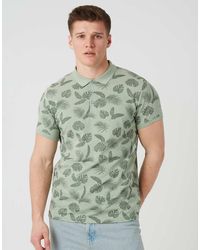 Brave Soul - Leaf Print Cotton Polo Shirt - Lyst