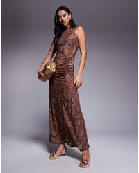 ASOS - Sleeveless With Open Back Devore Maxi Dress - Lyst