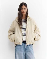 Pull&Bear - Giacca Leggera Con Cappuccio Color Sabbia - Lyst