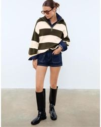 Stradivarius - Gebreide Trui Met Rits - Lyst