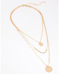 Lovisa - Plated Disc & Ball Necklace Layered Necklace - Lyst