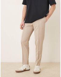 ASOS - Tapered Dress Pants With Pintucks - Lyst