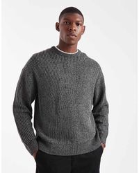 Only & Sons - Maglione Testurizzato Grigio Antracite Girocollo - Lyst