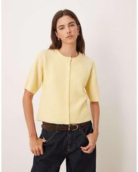 Jdy - Short Sleeve Knitted Cardigan With Wool - Lyst