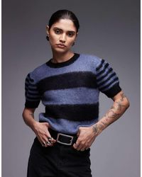 AllSaints - Clem Knitted Stripe Tee - Lyst