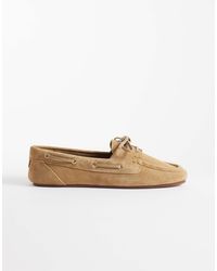 Mango - 100% Suede Leather Boat Shoe - Lyst
