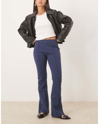 ASOS - Skinny Flare Interlock Broek Met Halfhoge Taille - Lyst